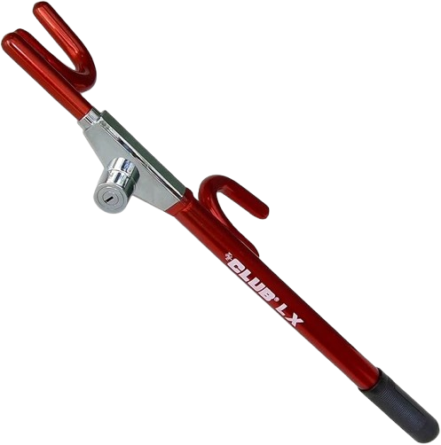 Large Red Steering Wheel Lock with Secure LX Series Dual-Action
