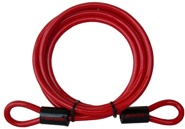 The Club Red Woven Steel Security Cable Lock with Braided Core