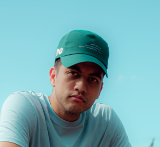 Man in green cap